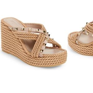 COPY - Valentino Garavani Rockstud Torchon Espadrille Wedge Sandal